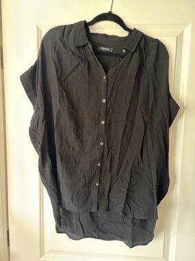 Madewell Black Short-Sleeve Button-Front Shirt